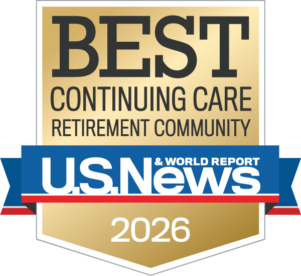 U.S. News 2026 Best Continuing Care Retirement Community award badge earned by an Arrow Senior Living community for excellence in senior care.